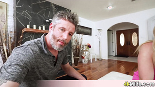 Blonde stepmom gives a special lesson
