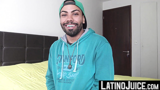 LatinoJuice.com - Bearded cute guy Thiago loves the flavor of my uncut boner and luscious cum