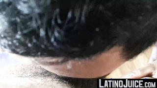 LatinoJuice.com - I covered erotic Joels beautiful face with my sticky load of hot cum
