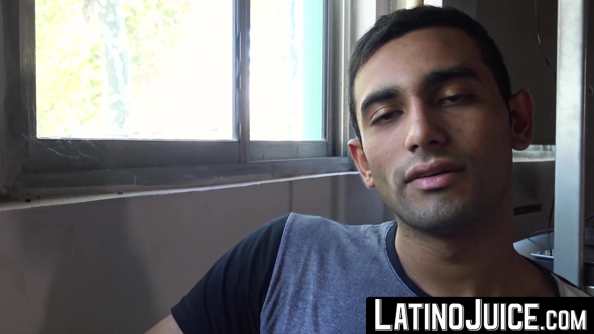 LatinoJuice.com - I covered erotic Joels beautiful face with my sticky load of hot cum
