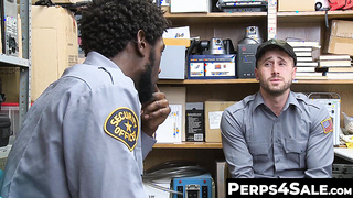 Perps4Sale.com - Hunk Black cop teases unshaved Inked Jock suspect and fucked