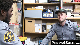 Perps4Sale.com - Hunk Black cop teases unshaved Inked Jock suspect and fucked