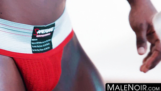 MaleNoir.com - DeAngelo Jackson's thick BBC ravages hungry power bottom