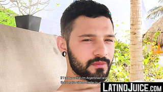 LatinoJuice.com - Tattooed latino Igor Lucious wanks my cock to harvest juicy cum
