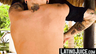 LatinoJuice.com - Tattooed latino Igor Lucious wanks my cock to harvest juicy cum