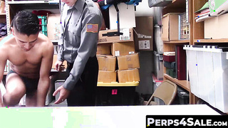 Perps4Sale.com - Blindfolded twink thief mouthfucked by kinky policeman