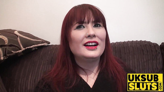 UKSubSluts.com - Chubby redhead Donna Austin's rough banging desire
