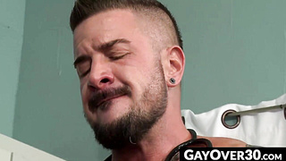 GayOver30.com - Dolf bends Bryan Cole over for an intense anal fucking session