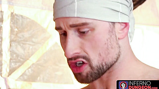 InfernoDungeon.com - Leather-gloved guy intensely fists another dude's hungry hole
