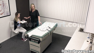Nurse Lilly James and petite Ailee Anne are next in line for the doctors hard cock