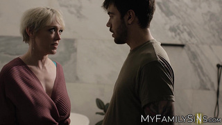 Busty stepmom Dee Williams is reluctant about fucking her stepson