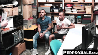 Perps4Sale.com - Handsome muscle guard dominates two inked criminals