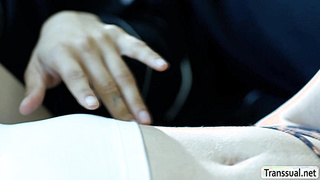 Horny Vanessa lets TS Jade breakfast her wet pussy