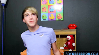 BoyObsession.com - Jr Adams fills his ass and blows a massive load with toy delight