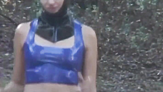 PussyCatsLatex.com - Raven's outdoor latex lesbian toying session