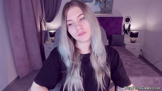 Busty Ukrainian teen flashes pussy