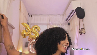 Ebony sissy trap fuck guy mouth