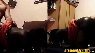 Dark ebony mature amateur interracial