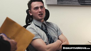 DisruptiveMovie.com - Masyn Thorne blasts his load on Carter Woods' face in office scene