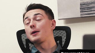 DisruptiveMovie.com - Masyn Thorne blasts his load on Carter Woods' face in office scene