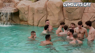 Pool party turns into crazy gay fuck fest!