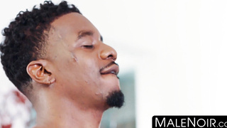 MaleNoir.com - Tattooed black stud Marquee D'Angelo fucks his white boyfriend rough
