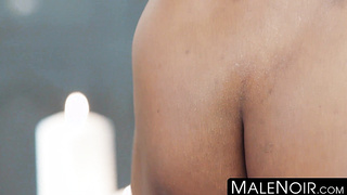 MaleNoir.com - Tattooed black stud Marquee D'Angelo fucks his white boyfriend rough