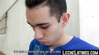 LecheLatinos.com - Straight Latino's first raw anal experience with a huge cock