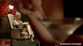 Blonde fucked in extreme BDSM roleplay