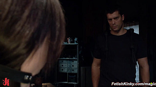 Slave in strappado face fucked