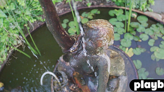 Big natural tits babe model posed naked