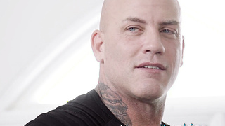 Blonde charmer Chanel Camryn having passionate sex with bald Derrick Pierce