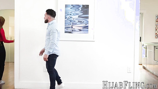 Busty Arab wife Maya Farrell moans while having her pussy penetrated deep and hard