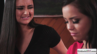 Lesbian babe fucking stepbros girlfriend
