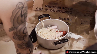 KawasakiYoshi.com - Yoshi Kawasaki fisted and impaled with hot dogs in intense anal play