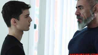 Sam Ledger deepthroats his hot stepdads cock