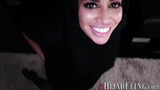 Cheating Arab wife Victoria June slobbers all over my erect cock while I smash her