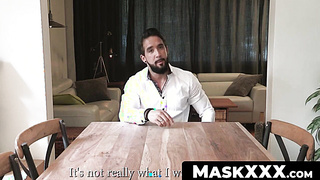 MaskXXX.com - Hot twink's special job interview with his boss in a sexy way