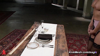 Blonde MILF is getting bondage training