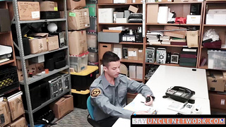 SayUncleNetwork.com - Ebony security guard punished with bareback by hung superior