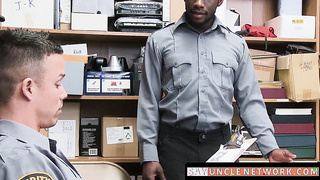SayUncleNetwork.com - Ebony security guard punished with bareback by hung superior