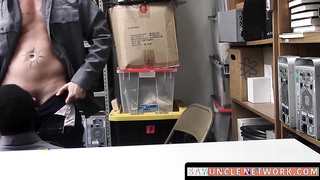 SayUncleNetwork.com - Ebony security guard punished with bareback by hung superior