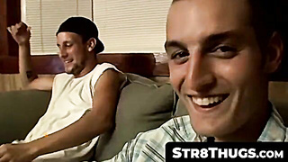 Str8Thugs.com - Straight thugs get off and shoot cum loads from their balls in group play