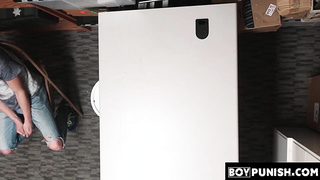 BoyPunish.com - Twink thief's double penetration punishment: raw fucked and stuffed by daddy officer