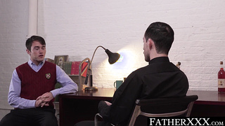 FatherXXX.com - Catholic twink tempted by priest's vow of celibacy, ends in raw church sex