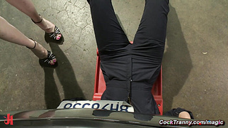 Shemale confronts and fucks mechanic