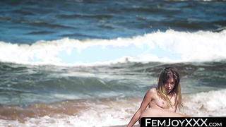 FemJoyXXX.com - Teenage beauty teases at the beach rousing everyone