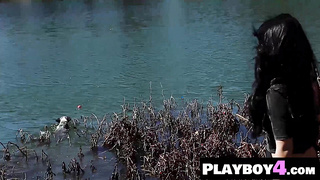 Big natural tits Lana James posed naked