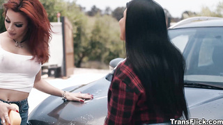 WAsh and sex with ROmi Rain and Ariel Demure