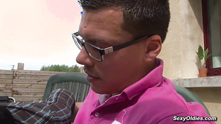 Brunette housewife Lucie Luke anal fucked in the garden